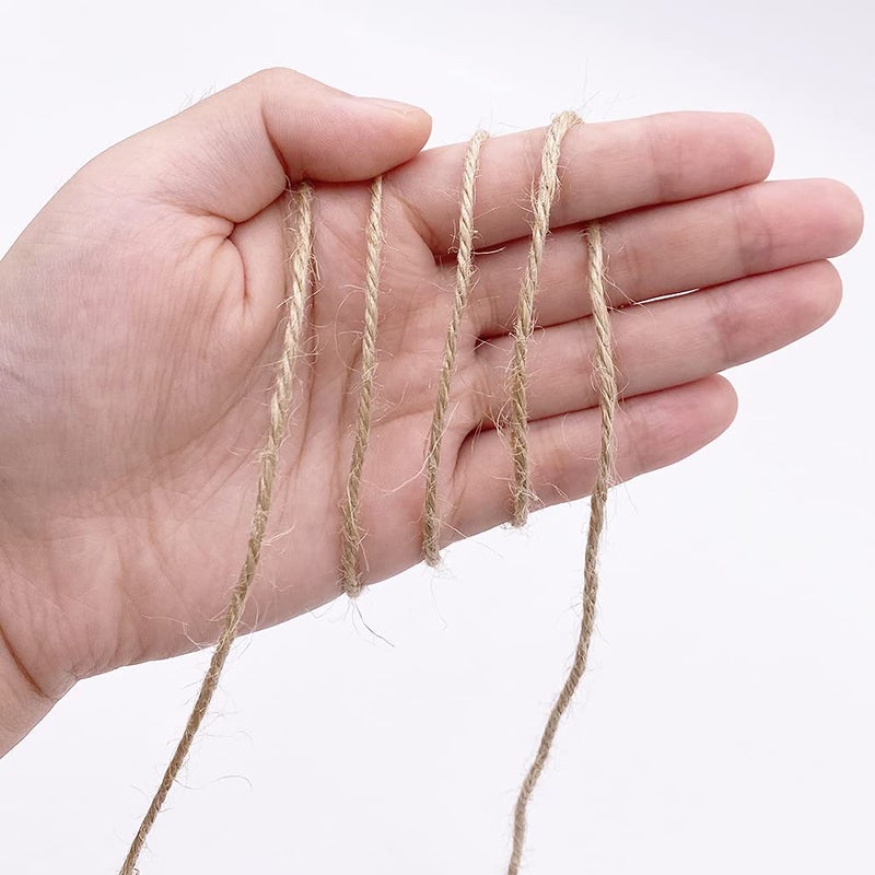 Leecogo Jute Twine 328 Feet 2mm 3Ply Heavy Duty Jute Rope String for Arts Crafts Mason Jars Rustic Decorations Home Gardening Industrial Packing Materials - Image 4